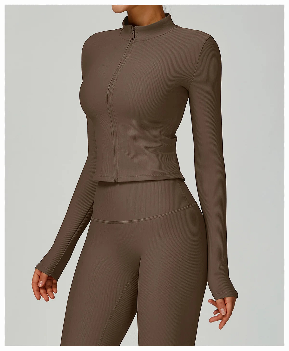 Yoga Jacket Women's Coat Standing Collar Yoga Long Sleeved Sports Jacket Running Training Fitness Top Gym Workout Running Tops