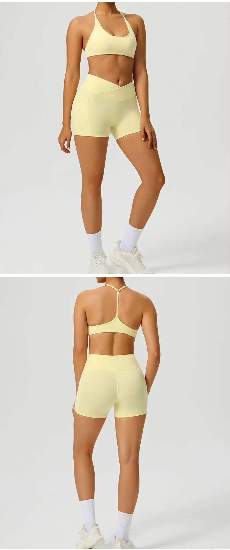 2PCS Women Tracksuit Gym Yoga Set High Waist Leggings Sports Bra Top Workout Outfit Fitness Activewear Running Training Clothes
