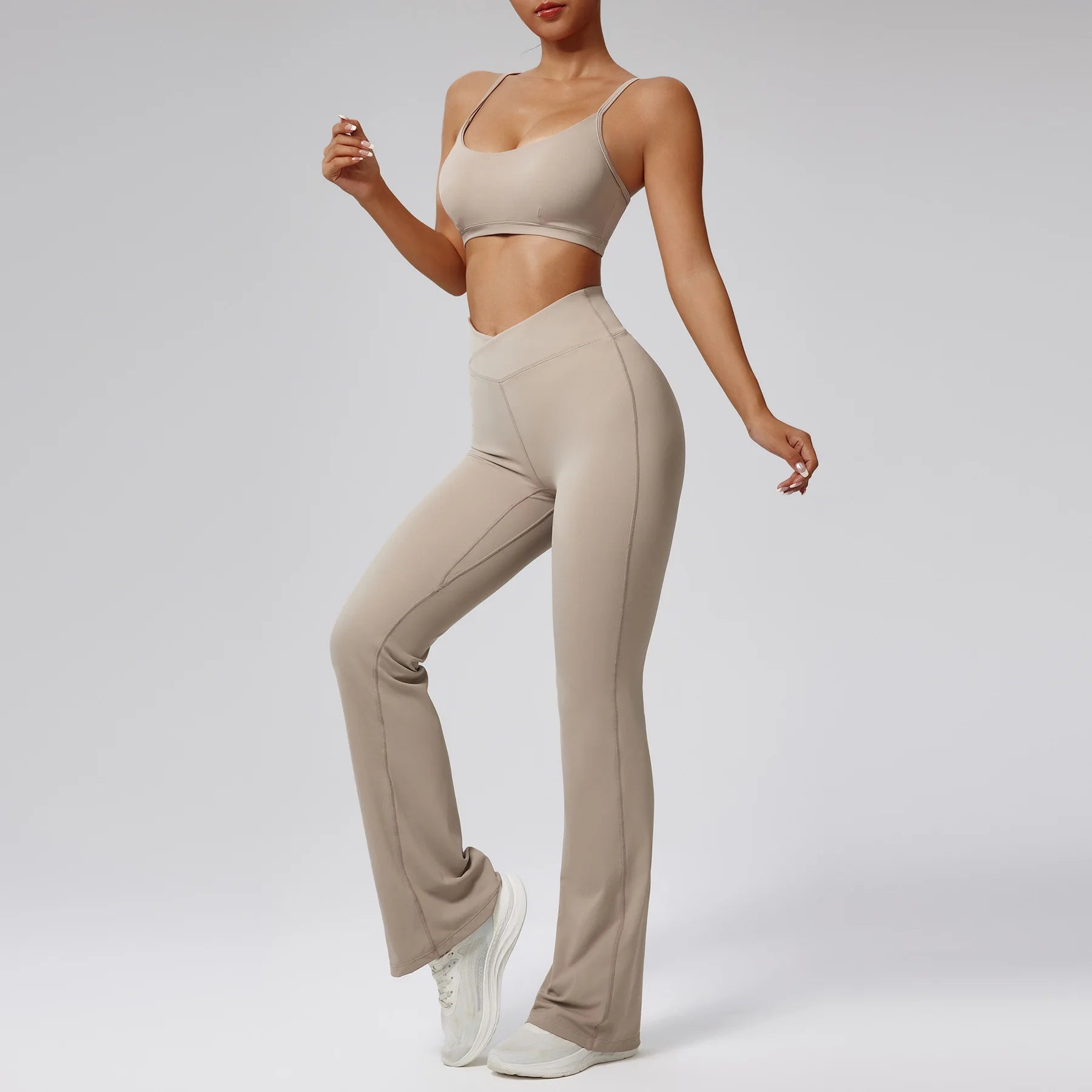 Women Tracksuit 2PCS Yoga Set Workout Clothes Sportswear Gym Clothing High Waist Leggings Fitness Bra Sports Suits Athletic Wear