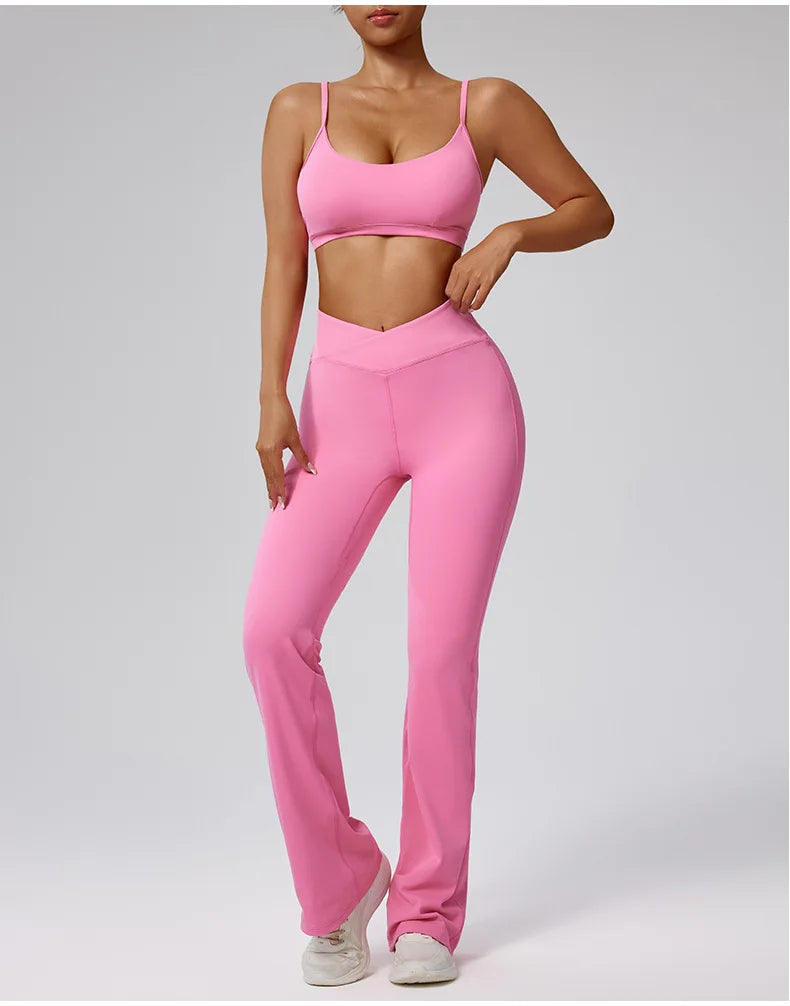 Women Tracksuit 2PCS Yoga Set Workout Clothes Sportswear Gym Clothing High Waist Leggings Fitness Bra Sports Suits Athletic Wear