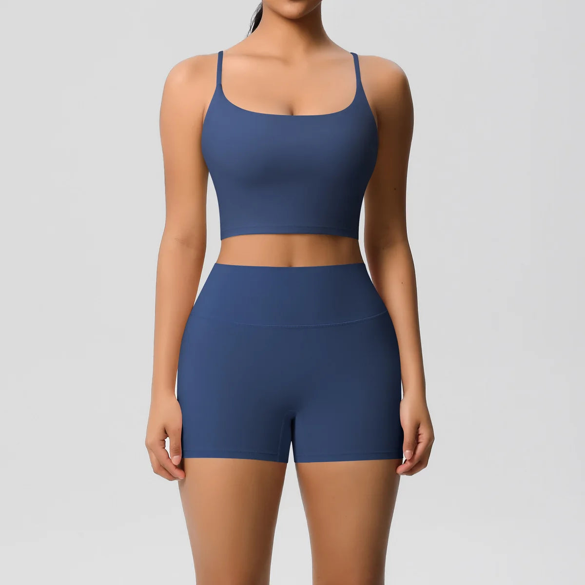 Yoga Sport Set Women Seamless Crop Top Bra Shorts Yoga Set Comfort Elastic Sportsuit Workout Outfit Fitness Gym Clothes