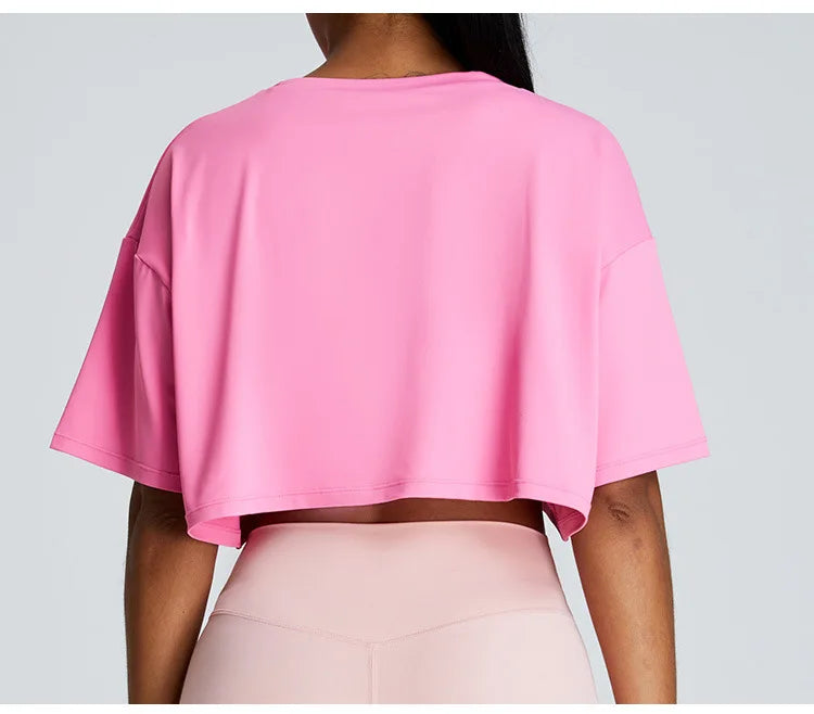 Loose Yoga Short Sleeves Women Breathable Quick Drying Yoga Clothes for Women Running Fitness Tops Sports Short Sleeved T-shirts