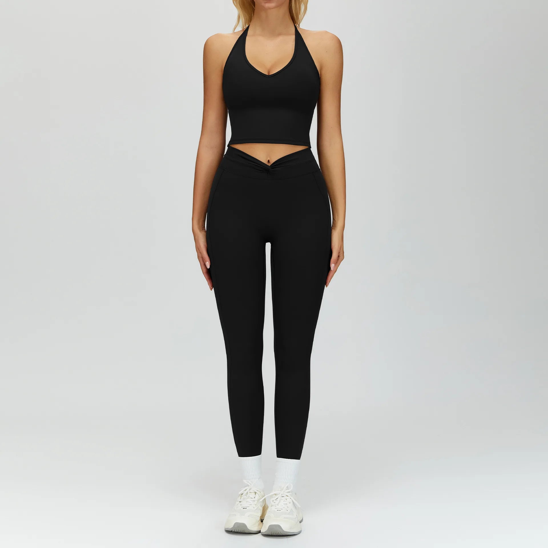 2PCS Yoga Clothes Women's Tracksuit Athletic Wear Fitness Suit Gym Outfits T-shirt Workout Sets Push Up Sports Bra Leggings Suit