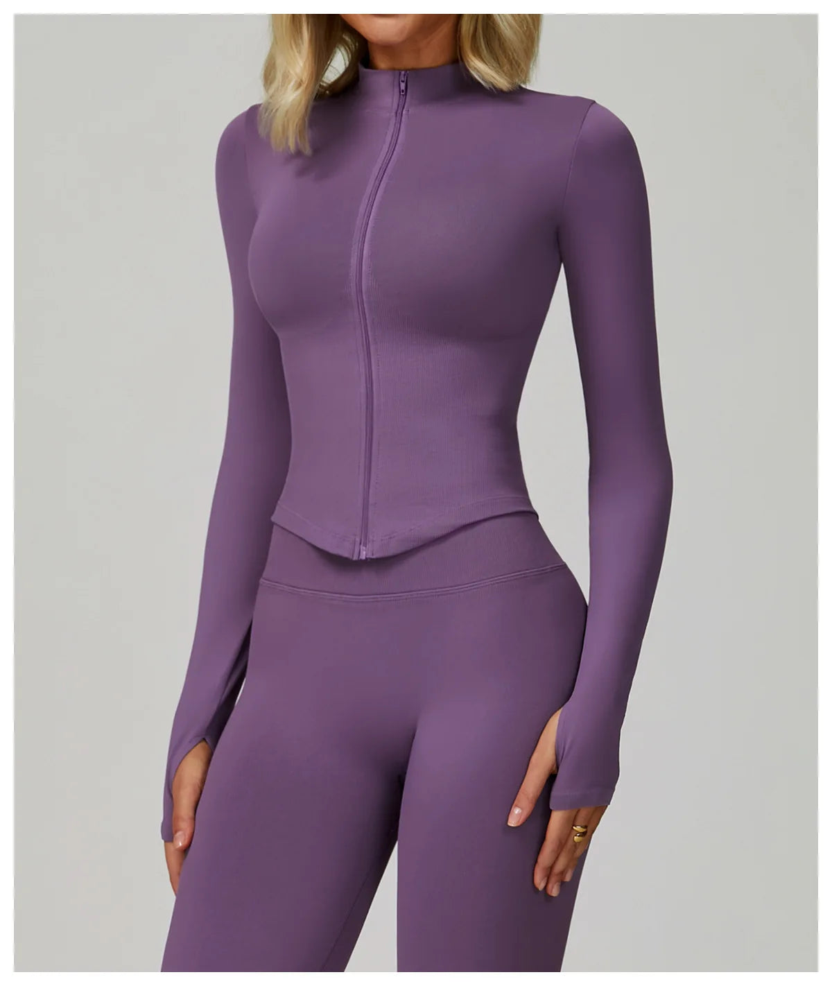 Seamless Outdoor Sports Long Sleeved Women Yoga Coat Quick Dry Zipper Cardigan Stand Up Collar Jacket Running Fitness Jacket Top