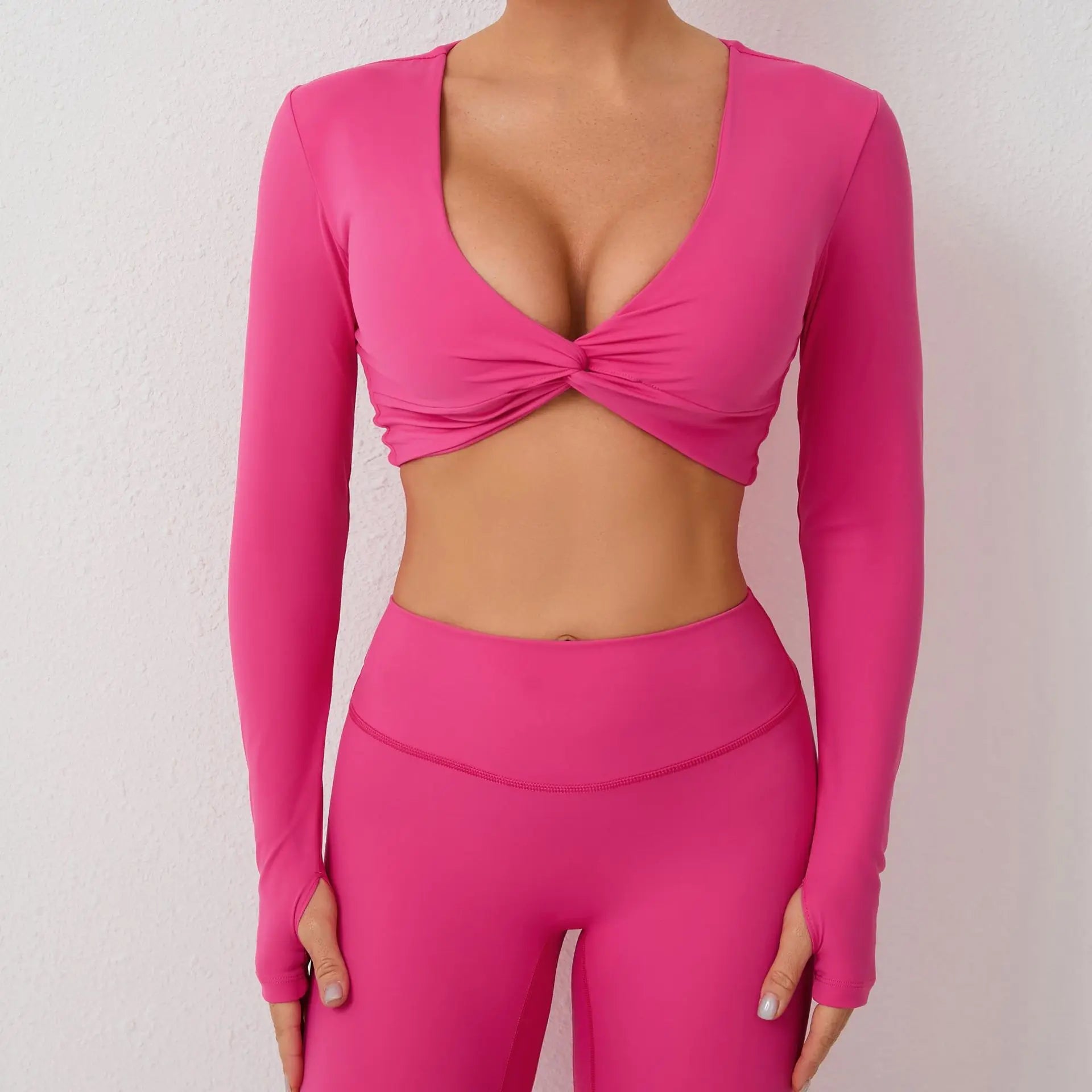 Women Yoga Shirts Crop Top Sexy Long Sleeves Shirts for Women Yoga Sports Fitness Running Gym Clothes Push Up Workout Tops