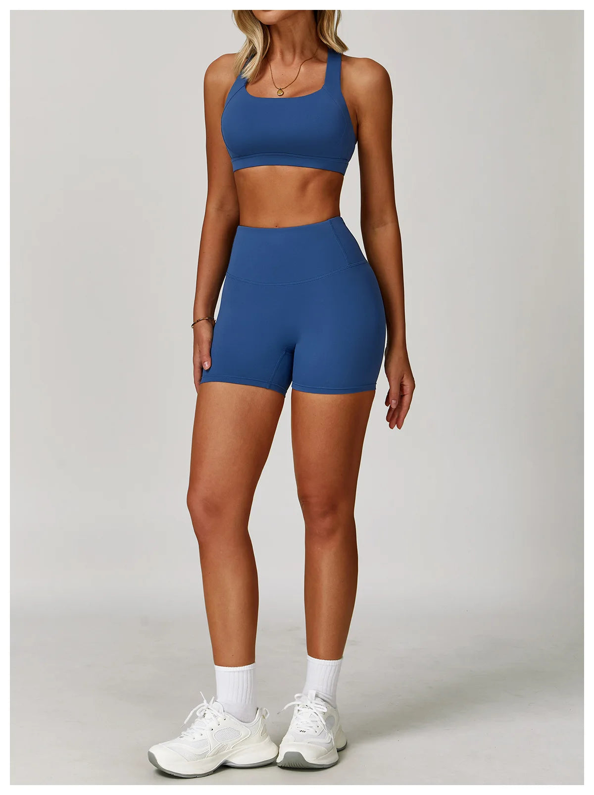 2PCS Women's Tracksuit Athletic Wear Yoga Set Workout Shorts Sportswear Gym Clothing High Waist Leggings Fitness Bra Sports Suit