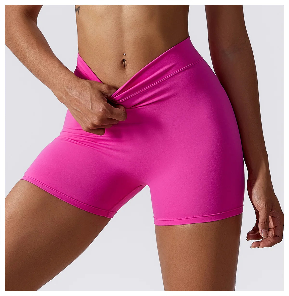 Women Yoga Shorts High Waist Scrunch Butt Lifting Comfort Fitness Gym Tights Squat Proof Naked Feel V-shaped Back Sports Shorts