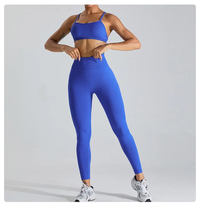 Seamless Fitness Women's Sport Leggings High Waist Elastic Solid Yoga Leggings Gym Jogging Quick Dry Push Up Slim Pants Female