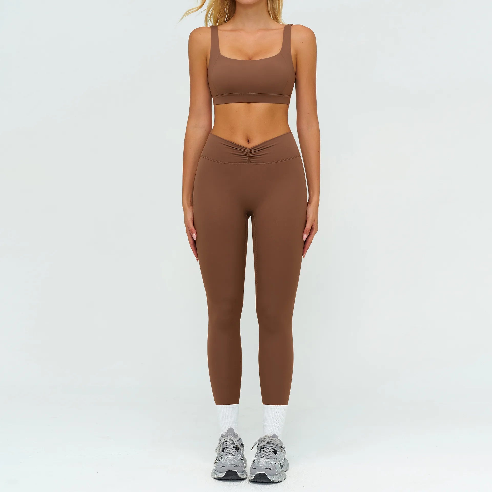 2PCS Yoga Set Women's Tracksuit Fitness Suit Sportswear Workout Sports Bra High Waist Leggings Gym Clothing Sports Shorts Suit