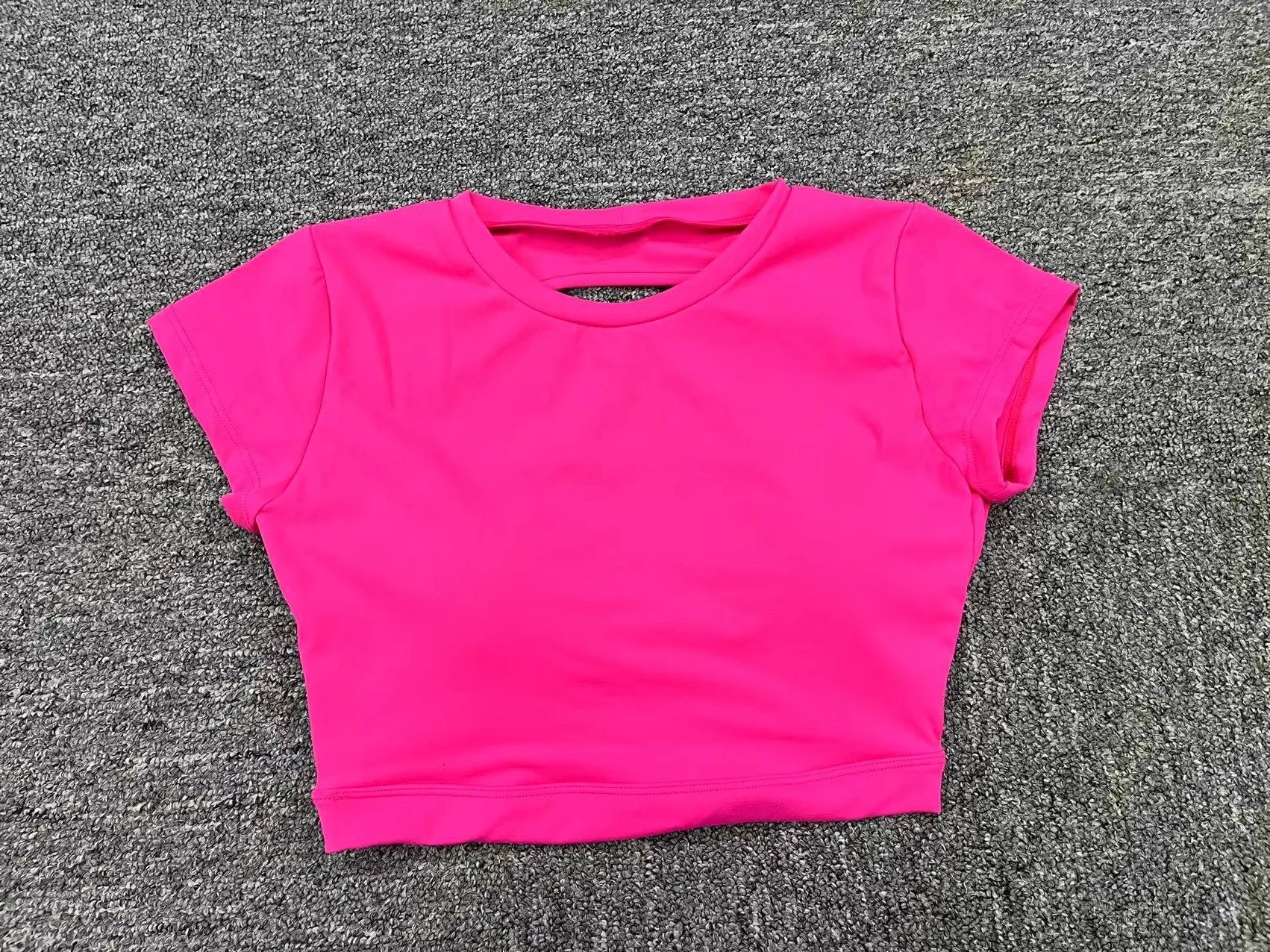 Hollow Beauty Back Crop Top Short Sleeve Yoga Shirt Women Fitness Workout Tops Gym Clothes Push Up Sportswear Running T-shirts