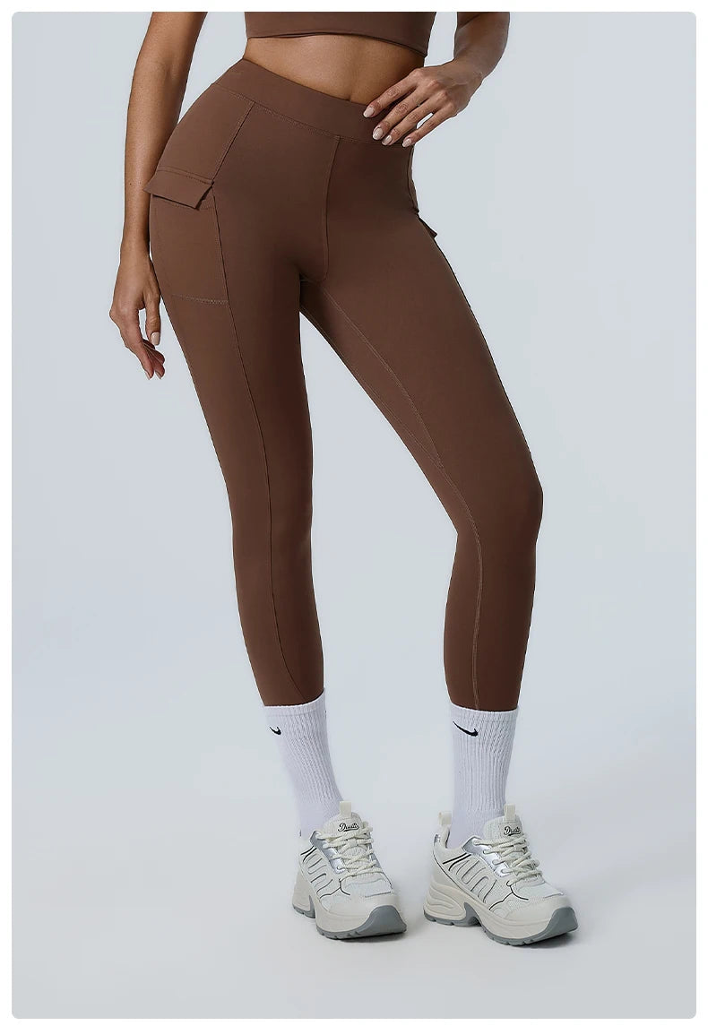 Women Yoga Pants High Waist Leggings Sport Gym Fitness Leggings Women Pocket Female Push Up Legging Tummy Control Running Tights