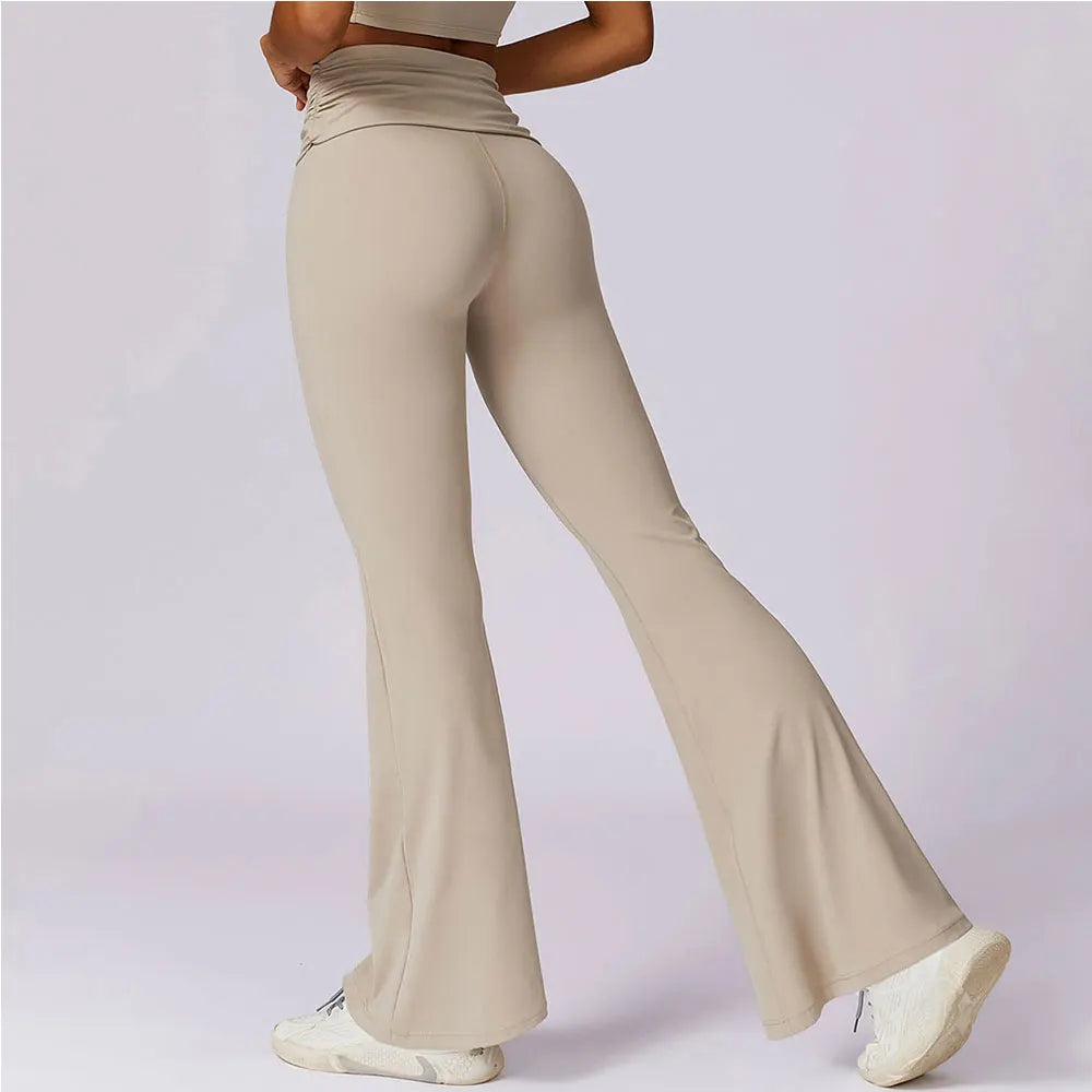 Workout Flare Leggings Yoga Pants Women High Waist Wide Leg Pant Women Gym Fitness Sports Black Flared Pant Latin Dance Trousers