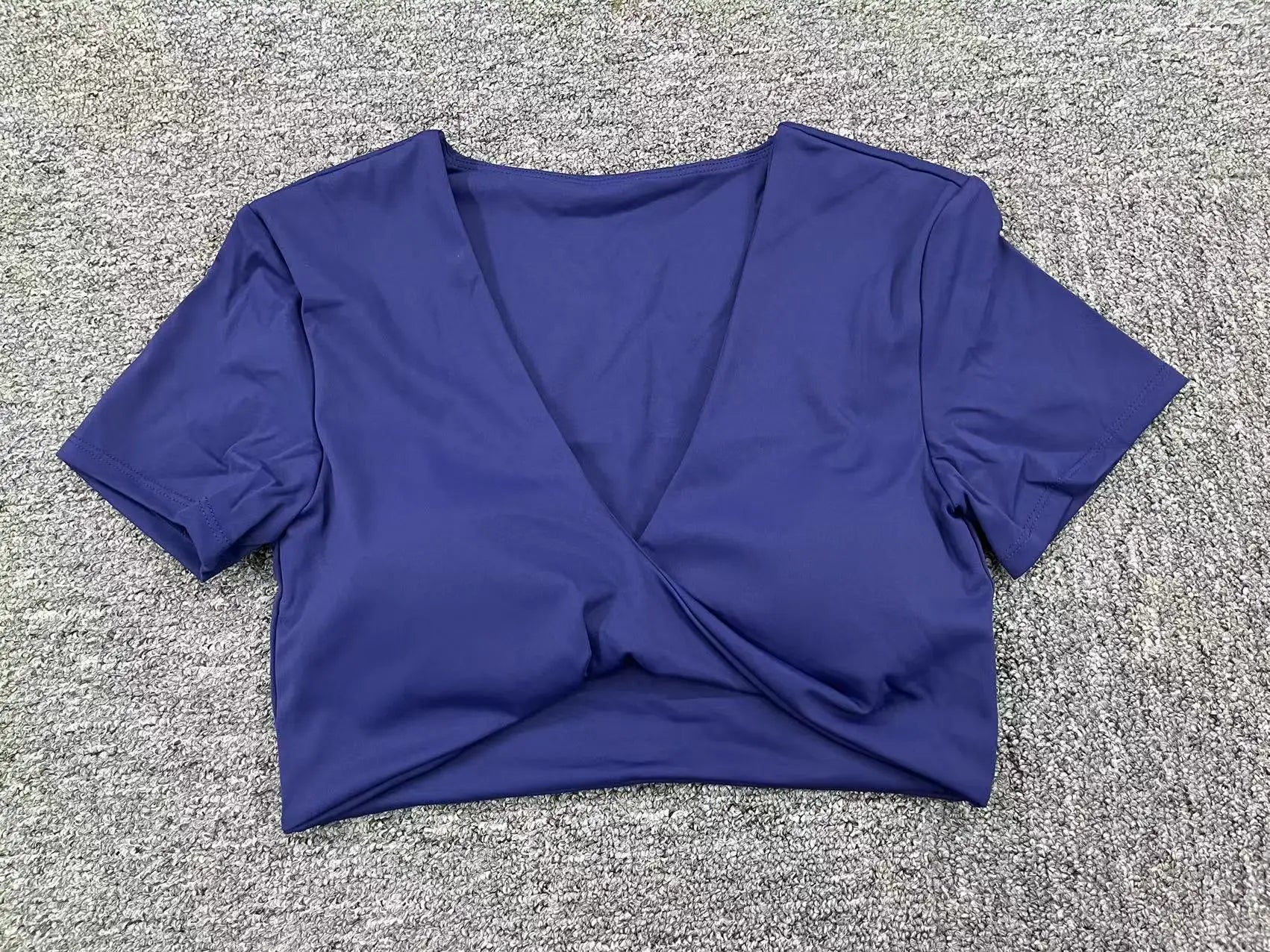 Sexy V Neck Crop Top Women Short Sleeve Yoga Shirt Naked Feeling Fitness Workout Tops Gym Clothes Sportswear Running T-shirts