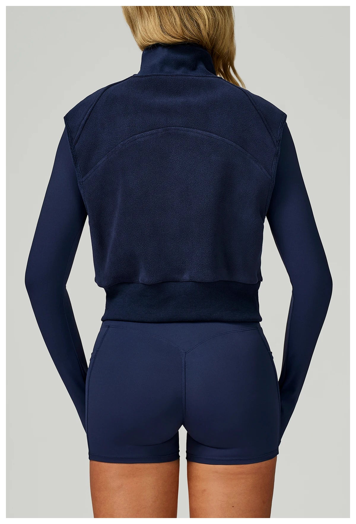 Winter Warm High Neck Velvet Vest Women's Sleeveless Top with Zipper Waist Outdoor Running Top