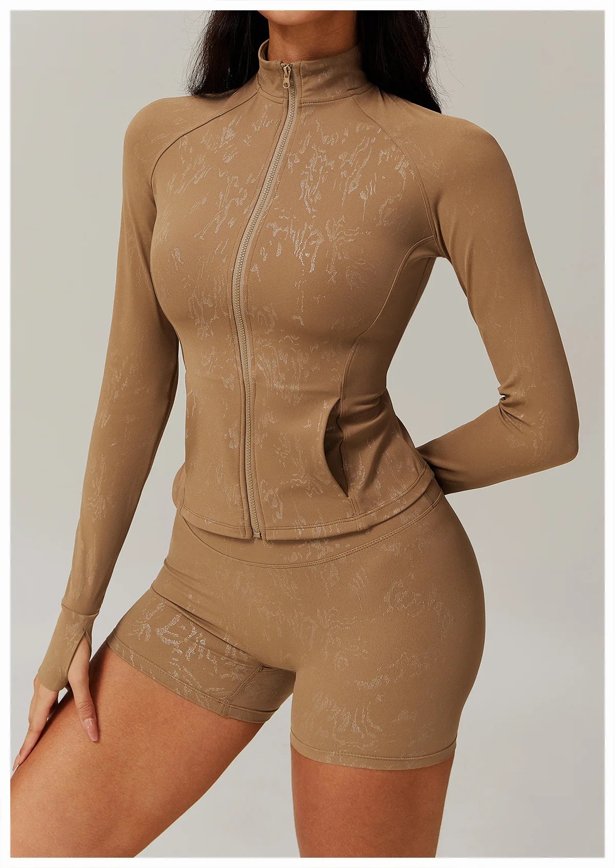 Zipper Jacket Women Yoga T-shirts Crop Tops Solid Sports Top Long Sleeve Running Shirts Sexy Quick Dry Fitness Gym Sport Wear