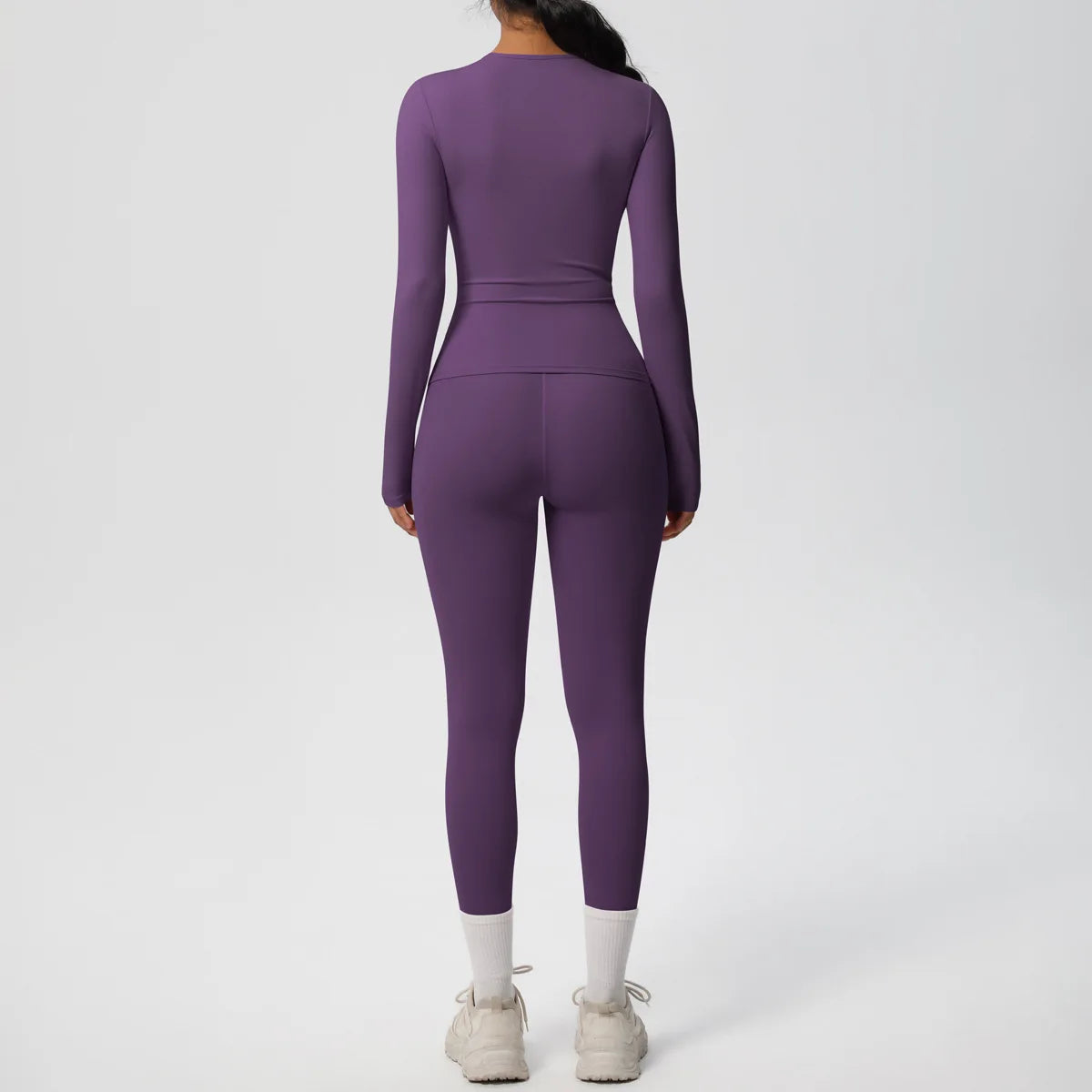 2PCS Yoga Suit Sports Set Women Sportswear Gym Set Women Tracksuit Running Workout Long Sleeve Sports Shirt Yoga Clothing
