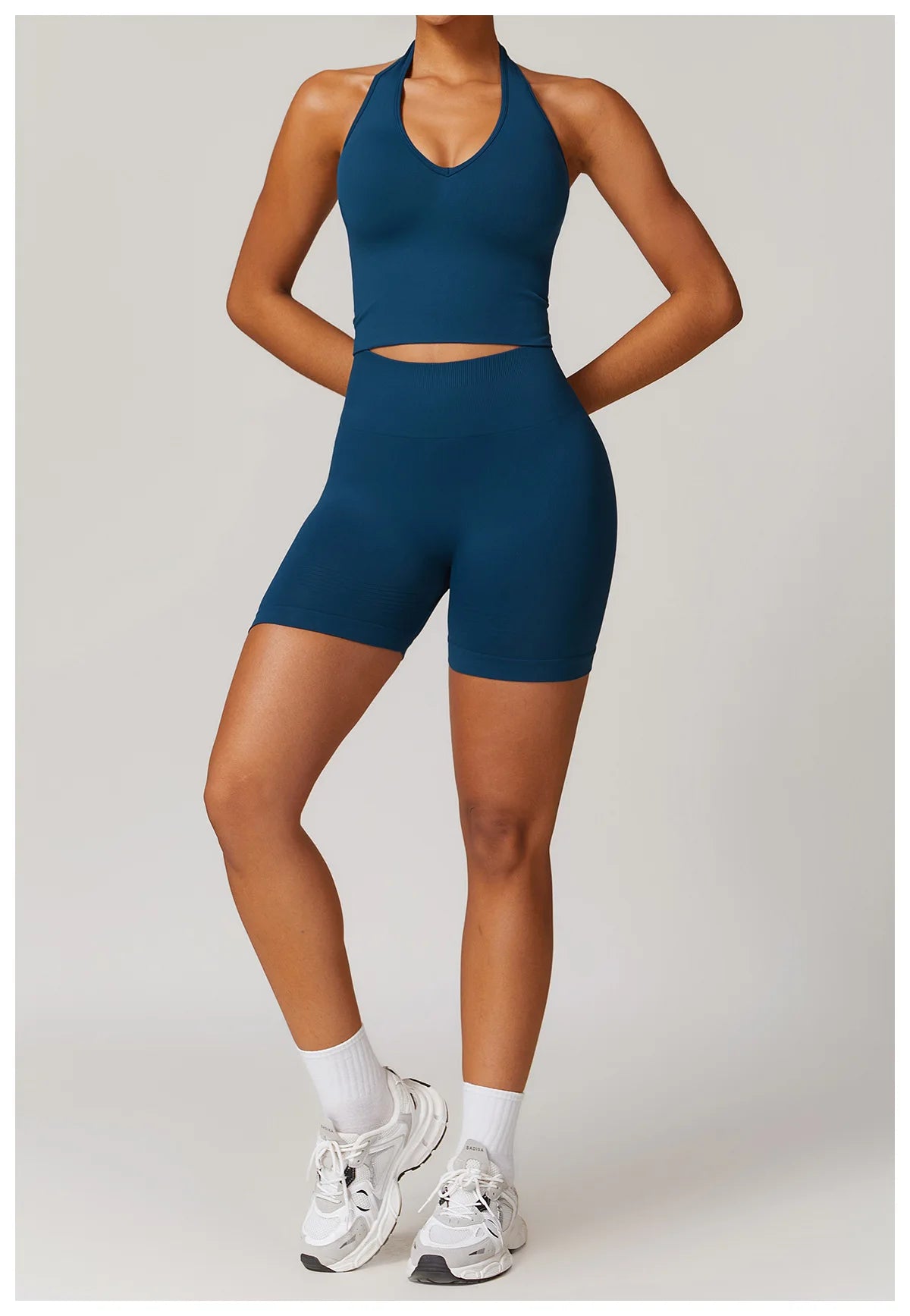 2PCS Seamless Women Tracksuit Yoga Set Workout Outfit Sportswear Gym Clothing Fitness Long Sleeve High Waist Legging Sports Suit