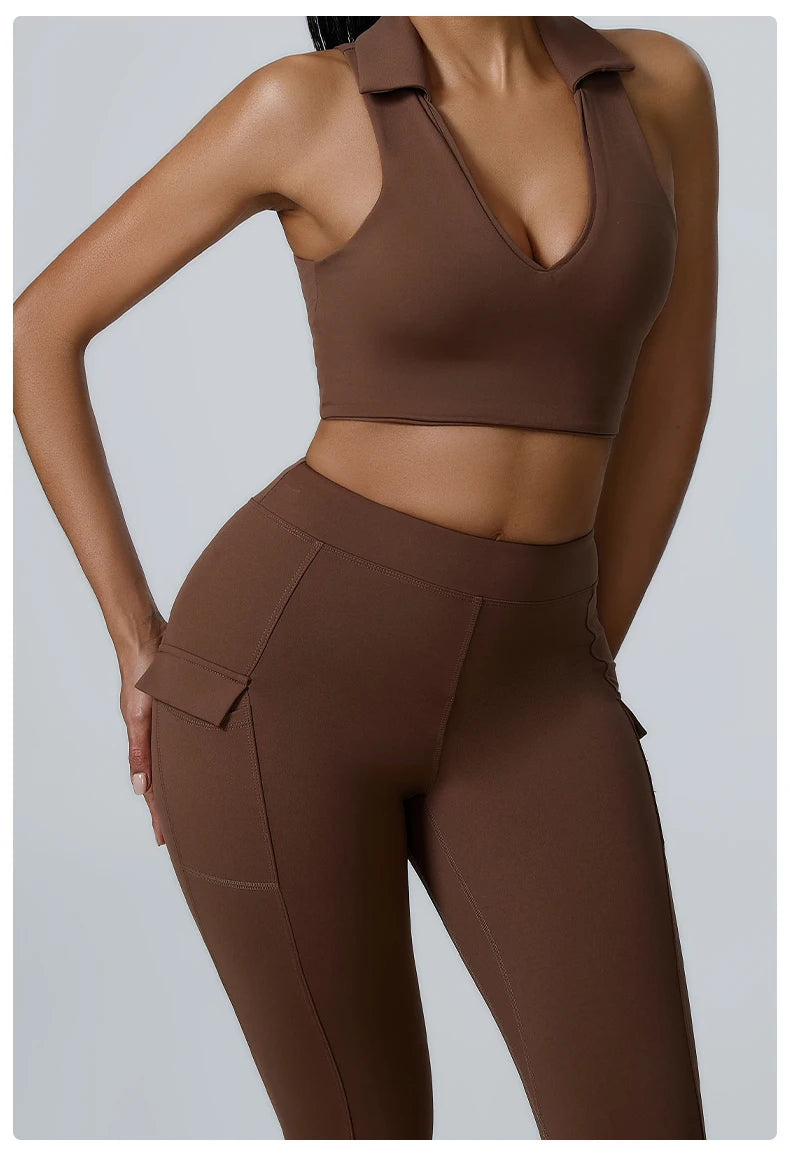 Women Sports Underwear Collar Yoga Top Vest High Shockproof Quick-drying Yoga Bra Gym Workout Bra Running Sexy Fitness Bra