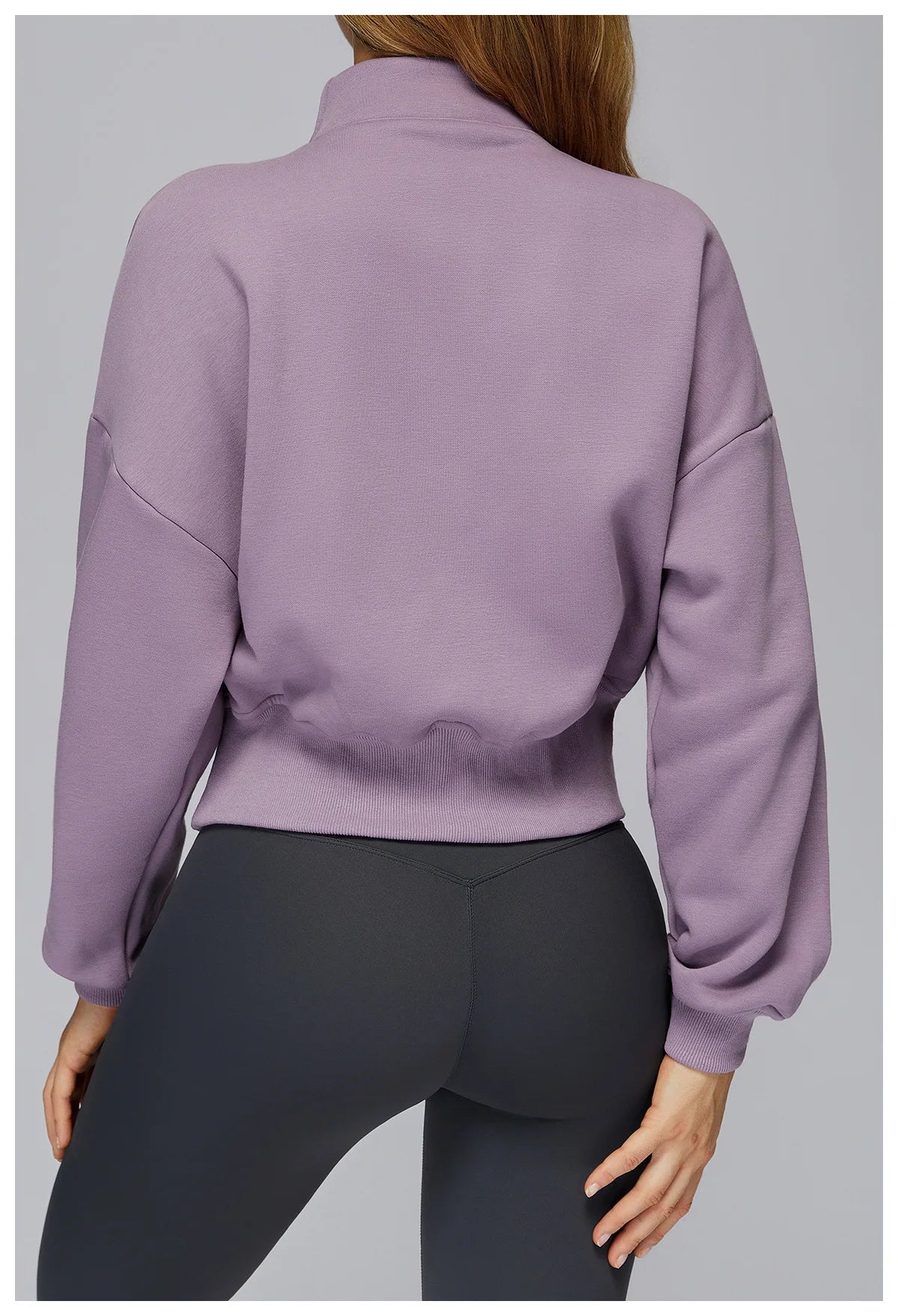 Winter Sports Hoodie Yoga Long Sleeved Women's Stand Collar Loose Windproof Hoodie Warm Long Sleeved Casual Outdoor Sports Top