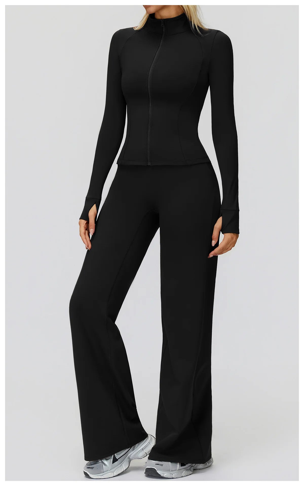 Yoga Set 2PCS Women Tracksuit Sportswear Workout Clothes Athletic Wear Gym Overalls Legging Fitness Top Long Sleeve Sports Suits