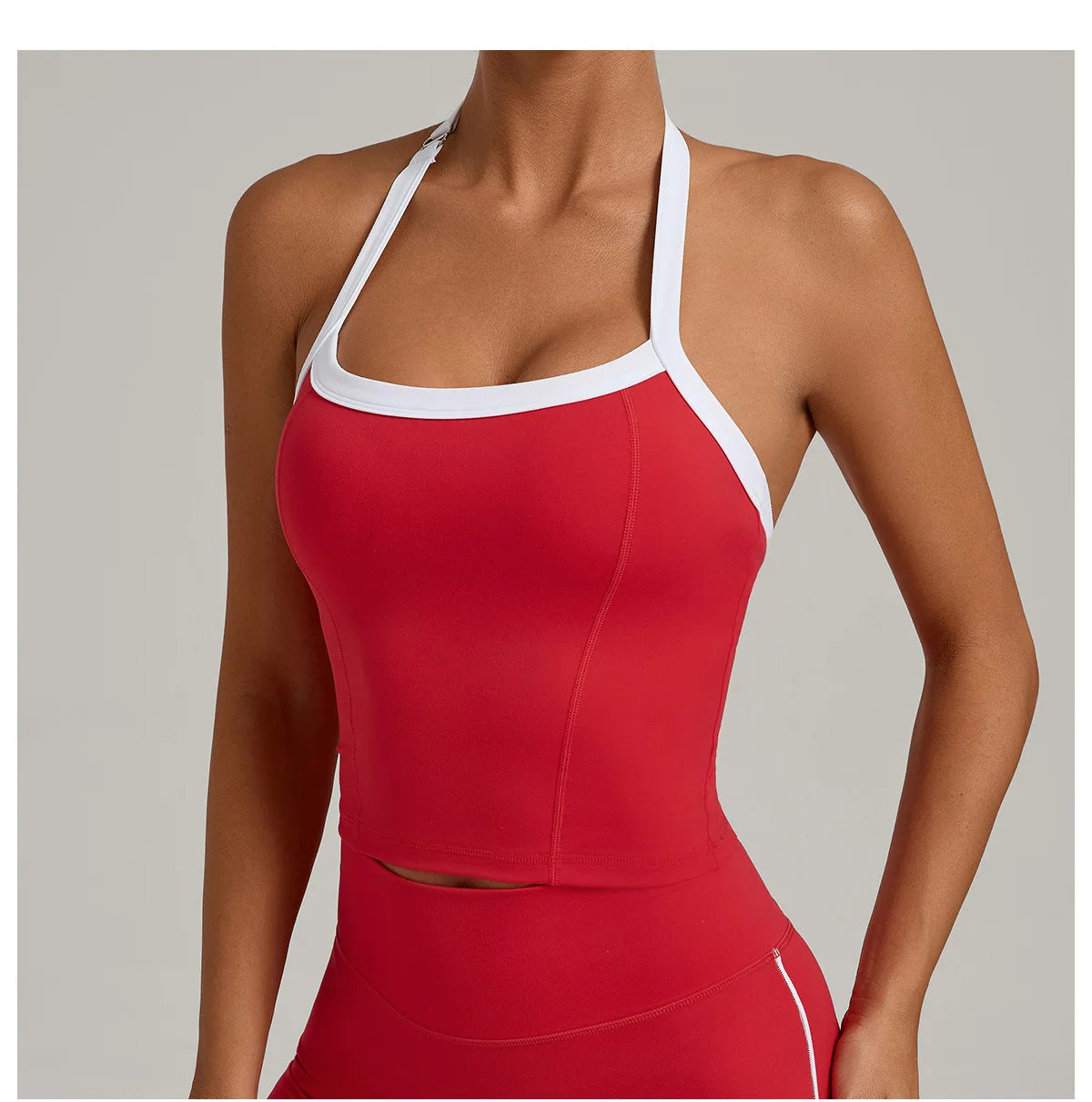 Women Sports Bra Hanging Neck Top Push Up Fitness Yoga Bra Color Blocked Underwear Gym Sport Tops Women Running Vest Bralette