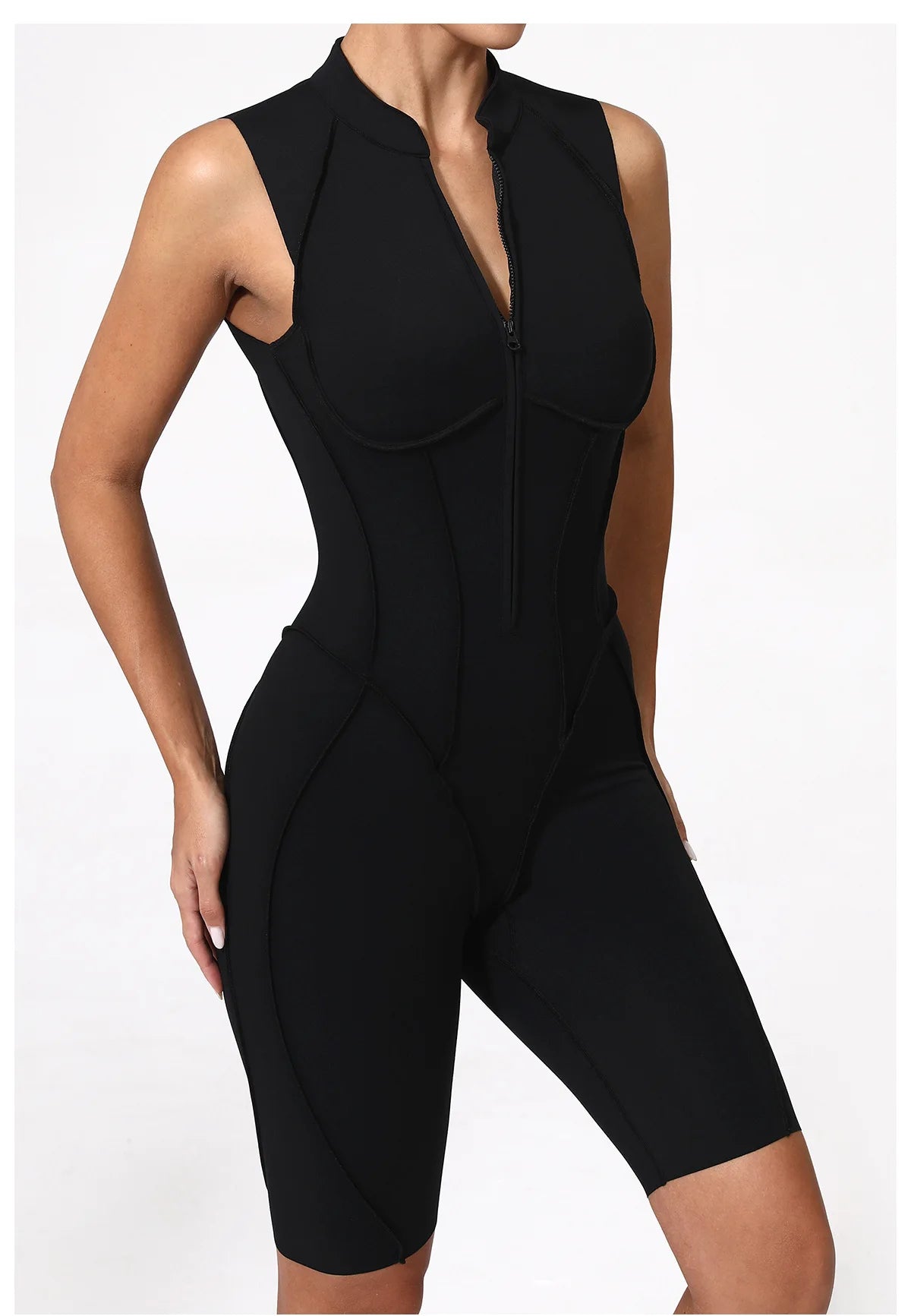Zipper Jumpsuit Women's Fitness Suit Short Sets Sports Overalls for Woman Tracksuit Yoga Clothing Gym Workout Clothes Sportswear