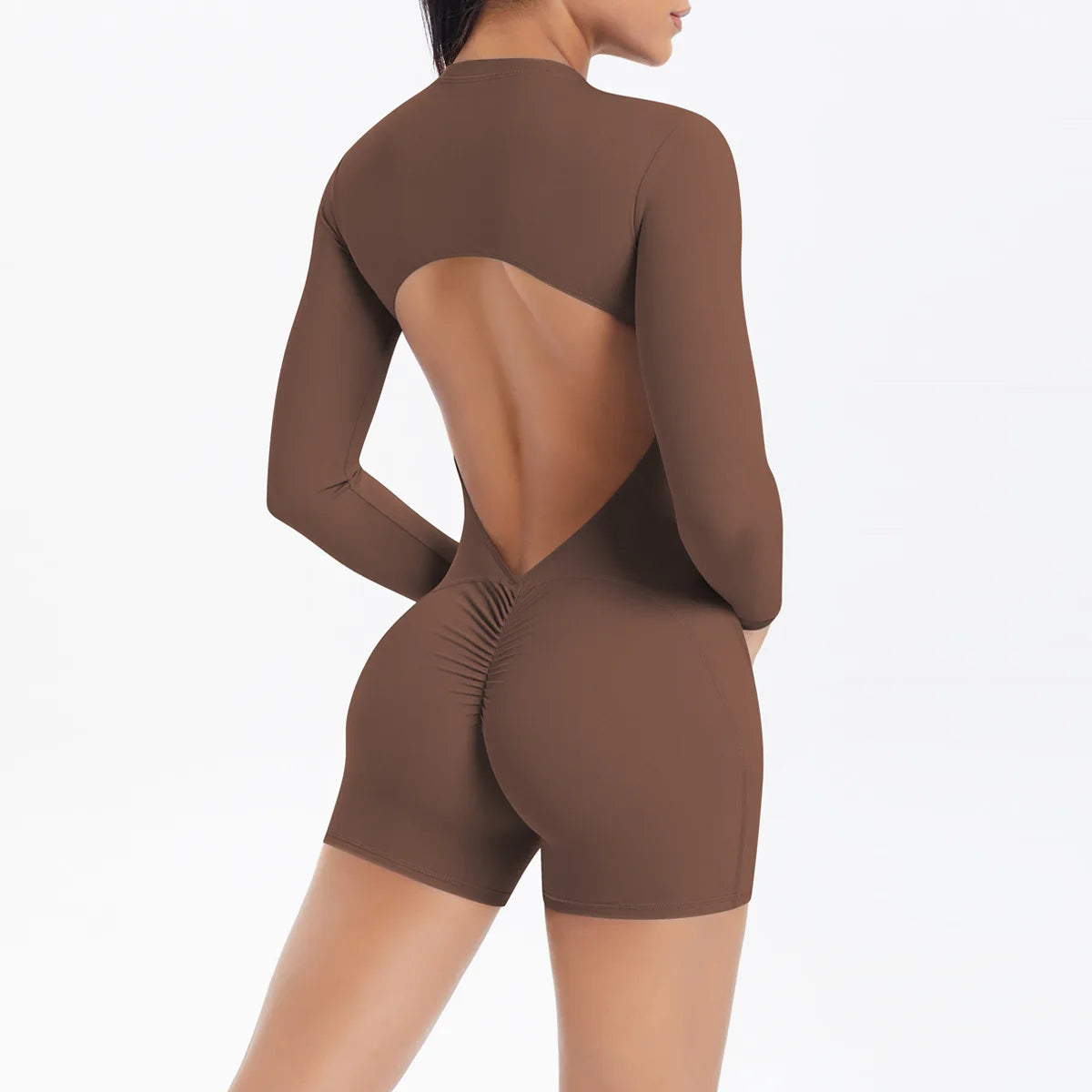Gym Jumpsuit Women's Fitness Suit Short Set Sports Overalls Woman Tracksuit Yoga Clothing Zipper Long Sleeved Workout Sportswear