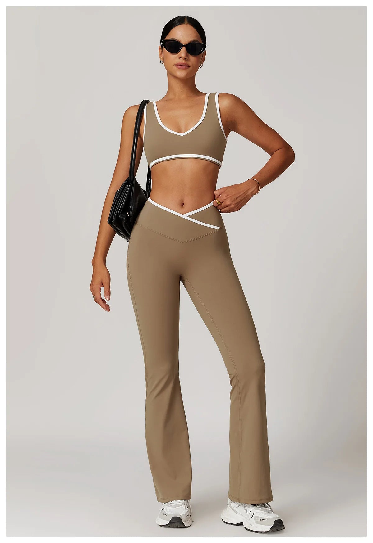 Bell-bottoms Female Leggings Tights High Waist Sexy V-shaped Waist Fitness Pants Women Gym Workout Leggings Running Yoga Legging