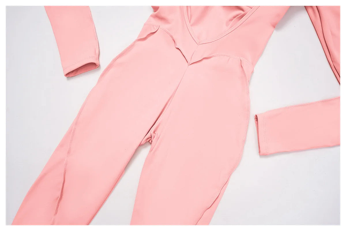Yoga Clothes Suit Workout Sports Set Women Tracksuit Bodysuits Gym Set Women Training Siamese Fitness Jumpsuit Female Sportswear