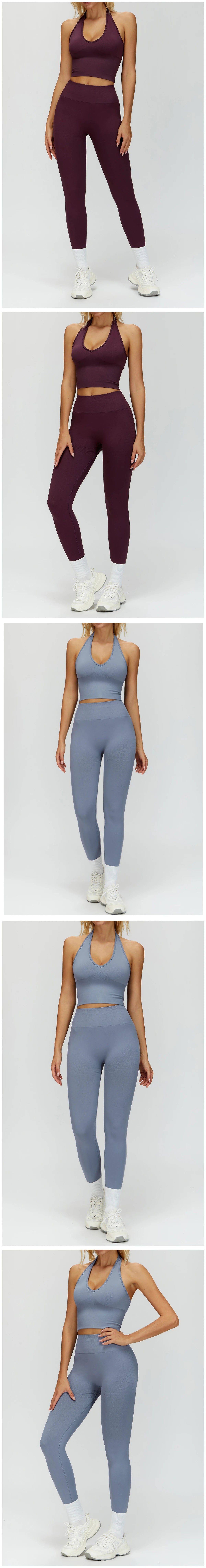 2PCS Seamless Women Tracksuit Yoga Set Workout Outfit Sportswear Gym Clothing Fitness Long Sleeve High Waist Legging Sports Suit