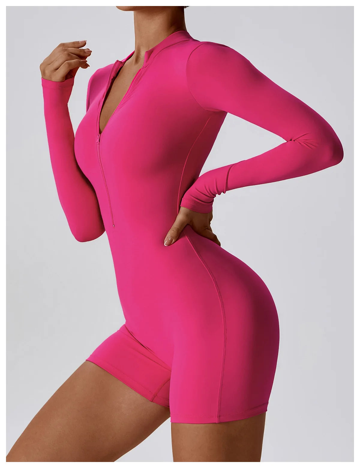 Zipper Long Sleeve Jumpsuits Women's Workout Tracksuit Sportswear Yoga Set Dance Fitness Bodysuit Sexy Gym Clothes Yoga Suit