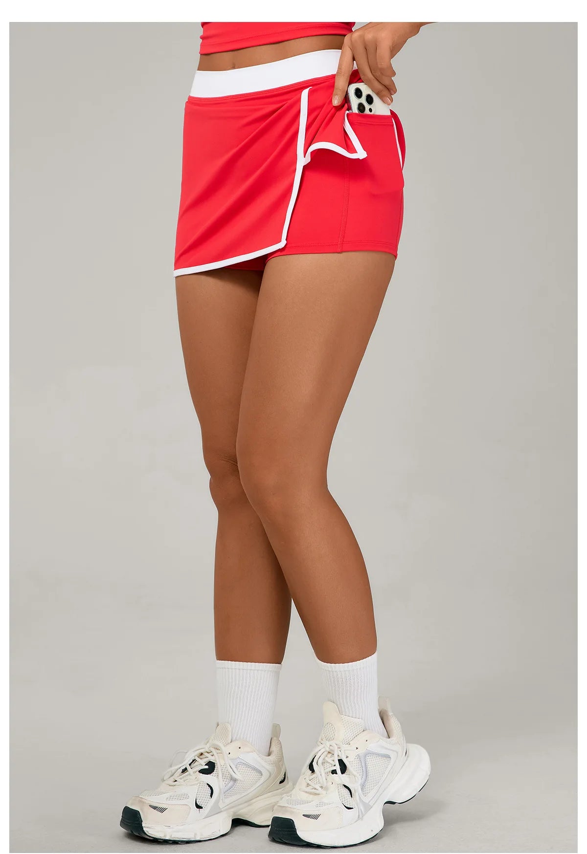 Color Blocking Sports Short Skirt Women's Yoga Short Skirt Tight Fitting Splicing Anti Glare Running Fitness Yoga Tennis Skirt