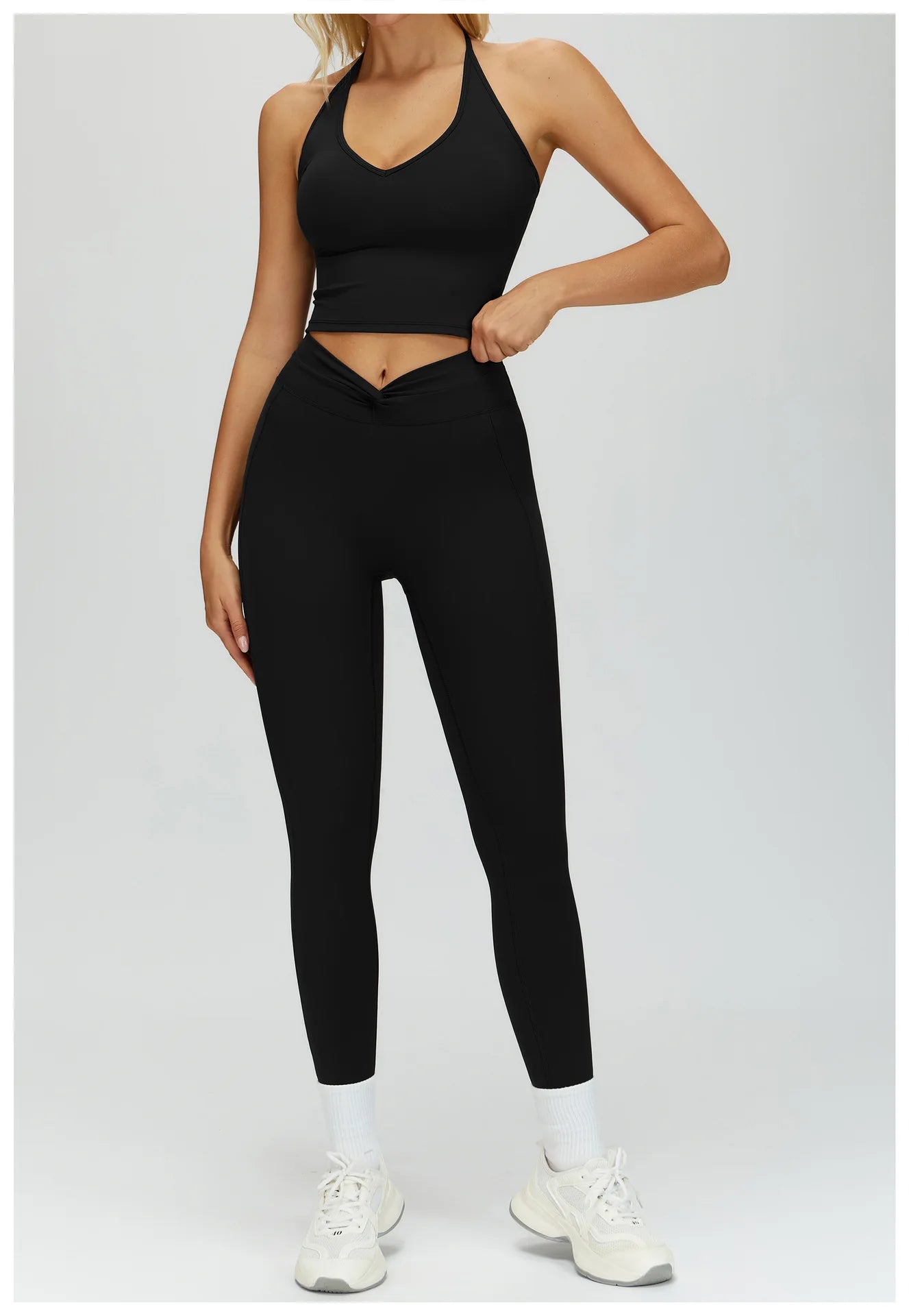 2PCS Yoga Clothes Women's Tracksuit Athletic Wear Fitness Suit Gym Outfits T-shirt Workout Sets Push Up Sports Bra Leggings Suit