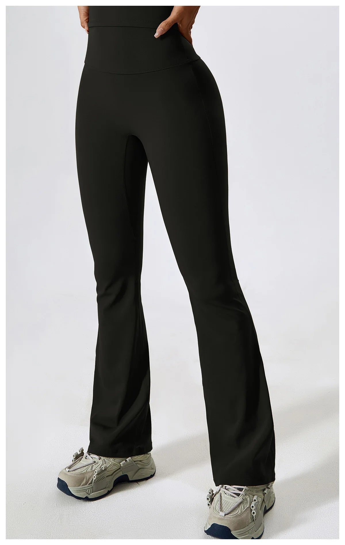 Women Tracksuit Gym Yoga Suit 2PCS Tight Fitting Sports Set Workout Breathable T Shirts Bra Tank Top Loose Bell-bottoms Leggings