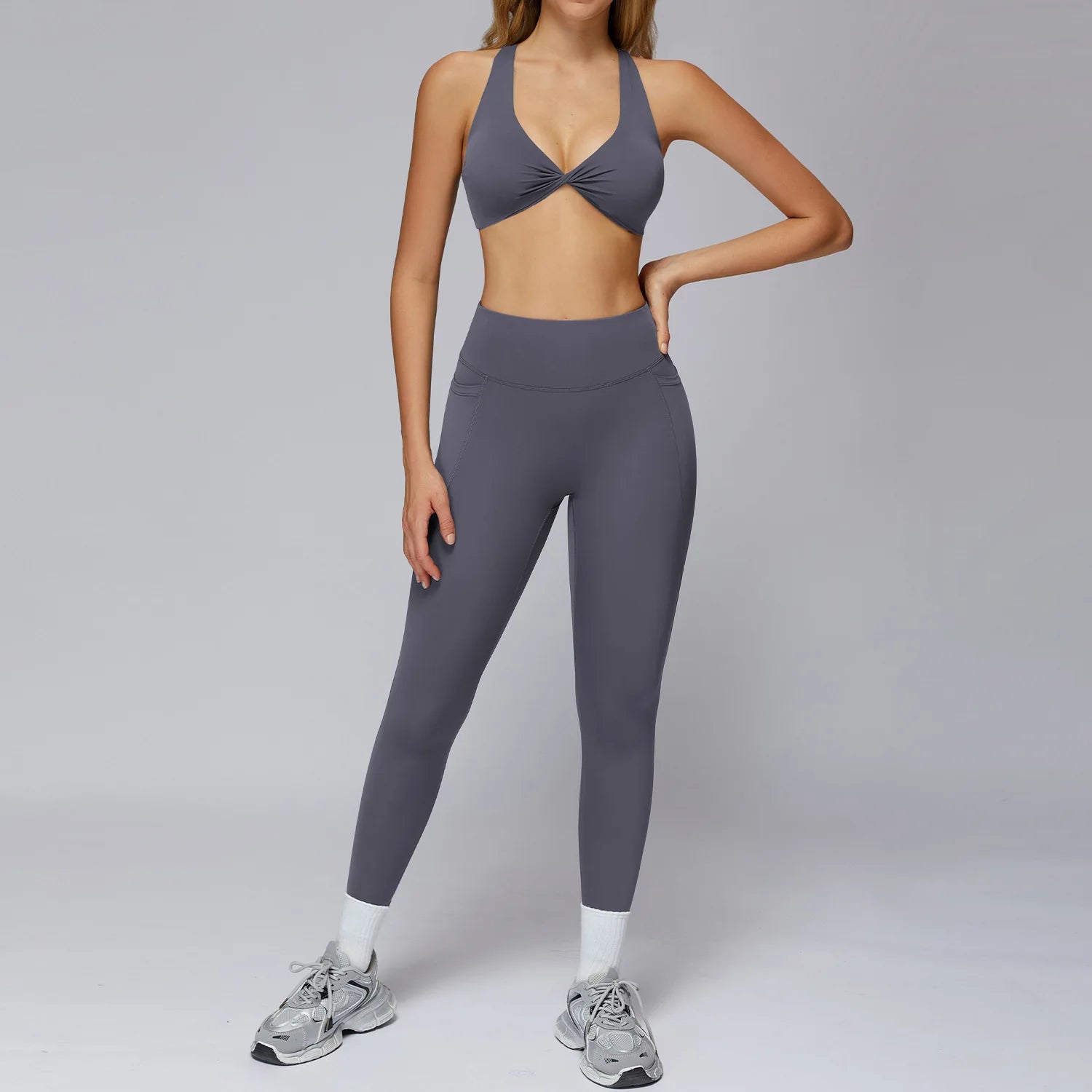 Sports Bra Women's Set 2PCS Professional Fitness Tank Top Bra Shockproof Running Leggings Yoga Suit Beautiful Back Bra Clothing