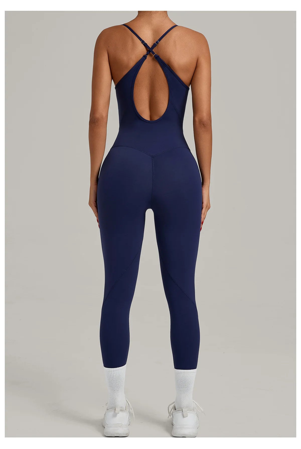 Fitness Jumpsuit Women Tracksuit Sports Playsuit Running One Piece Yoga Suit Scrunch Backless Set Rompers Gym Clothes