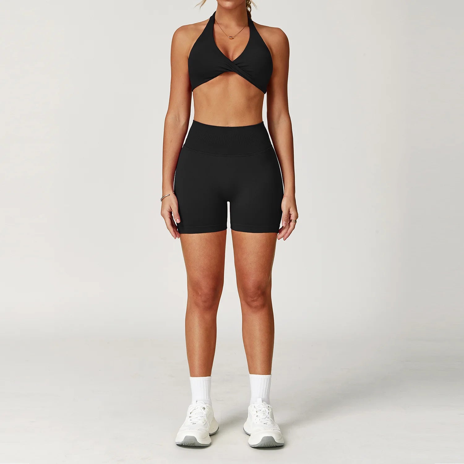 2PCS Yoga Suit Sports Set Women Gym Set Women Tracksuit Running Workout Long Sleeve Sports Shirt Yoga Clothing Seamless Leggings