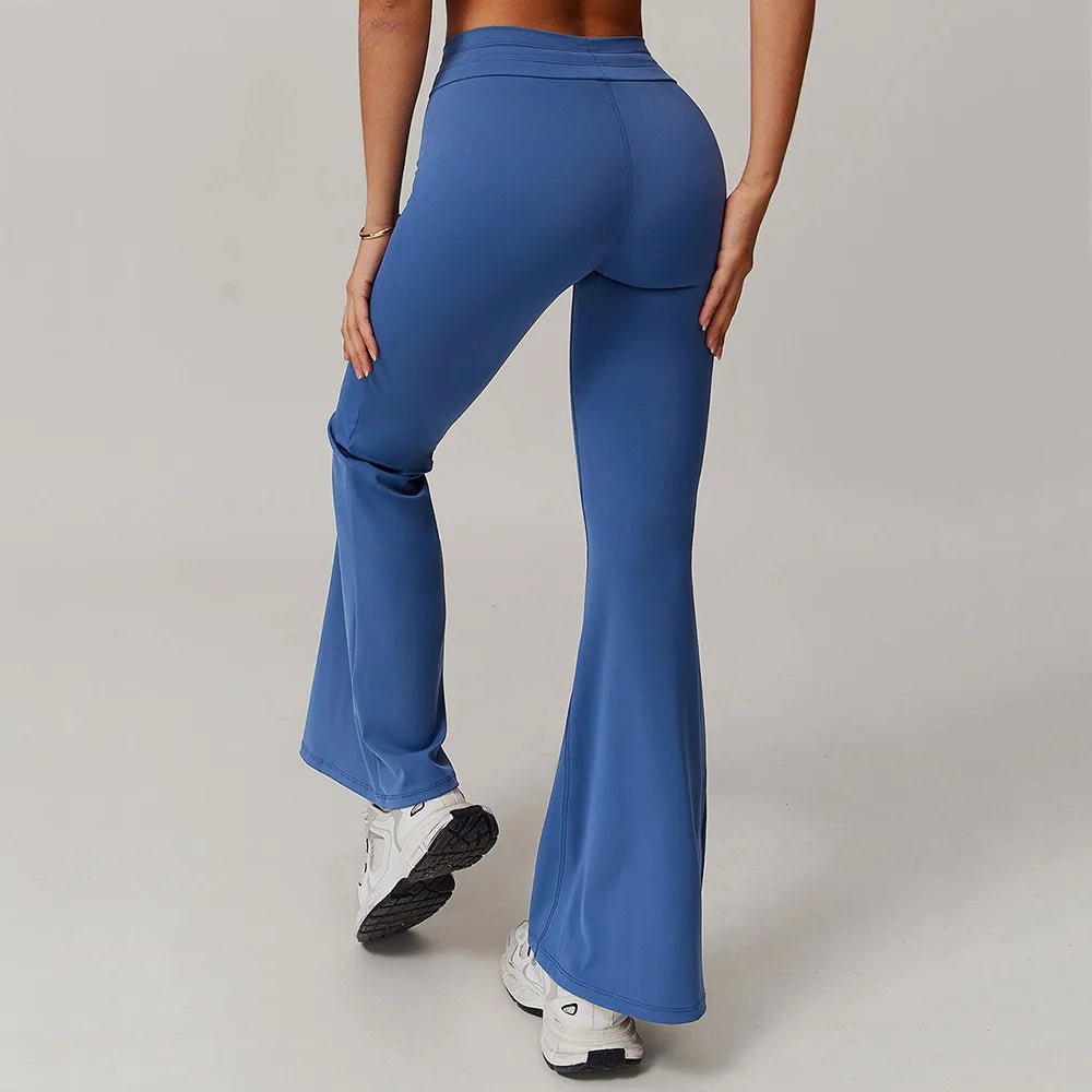 Yoga Pants Sport Leggings Women Bell-bottoms High Waist Wide Leg Pants Push Up Woman Tights Fitness Workout Legging Gym Clothing