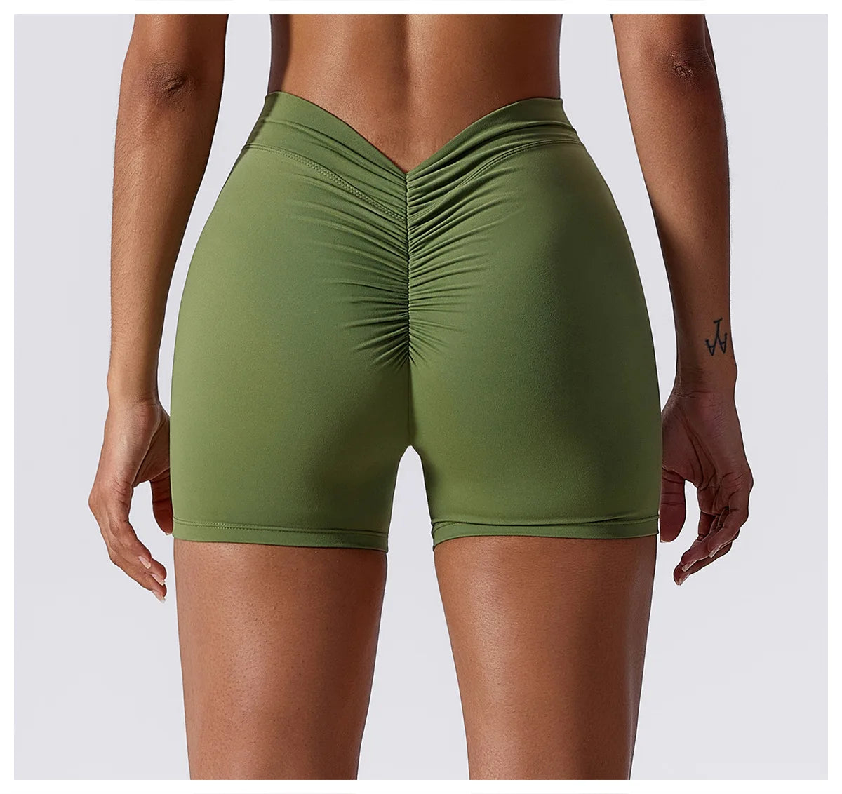 Women Yoga Shorts High Waist Scrunch Butt Lifting Comfort Fitness Gym Tights Squat Proof Naked Feel V-shaped Back Sports Shorts