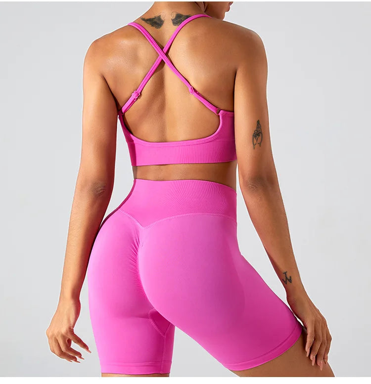 Women Sexy Cross Sports Bra Yoga Gym Top Women Workout Running Yoga Bra Stretch Women Sports Underwear Fitness Workout Tank Top