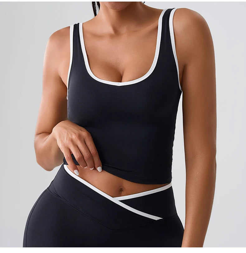 Workout Bra Fitness Yoga Bras Women Race Back Sports Bras Color Blocked Top Women Bra Sexy Breathable Underwear Women Gym Tops