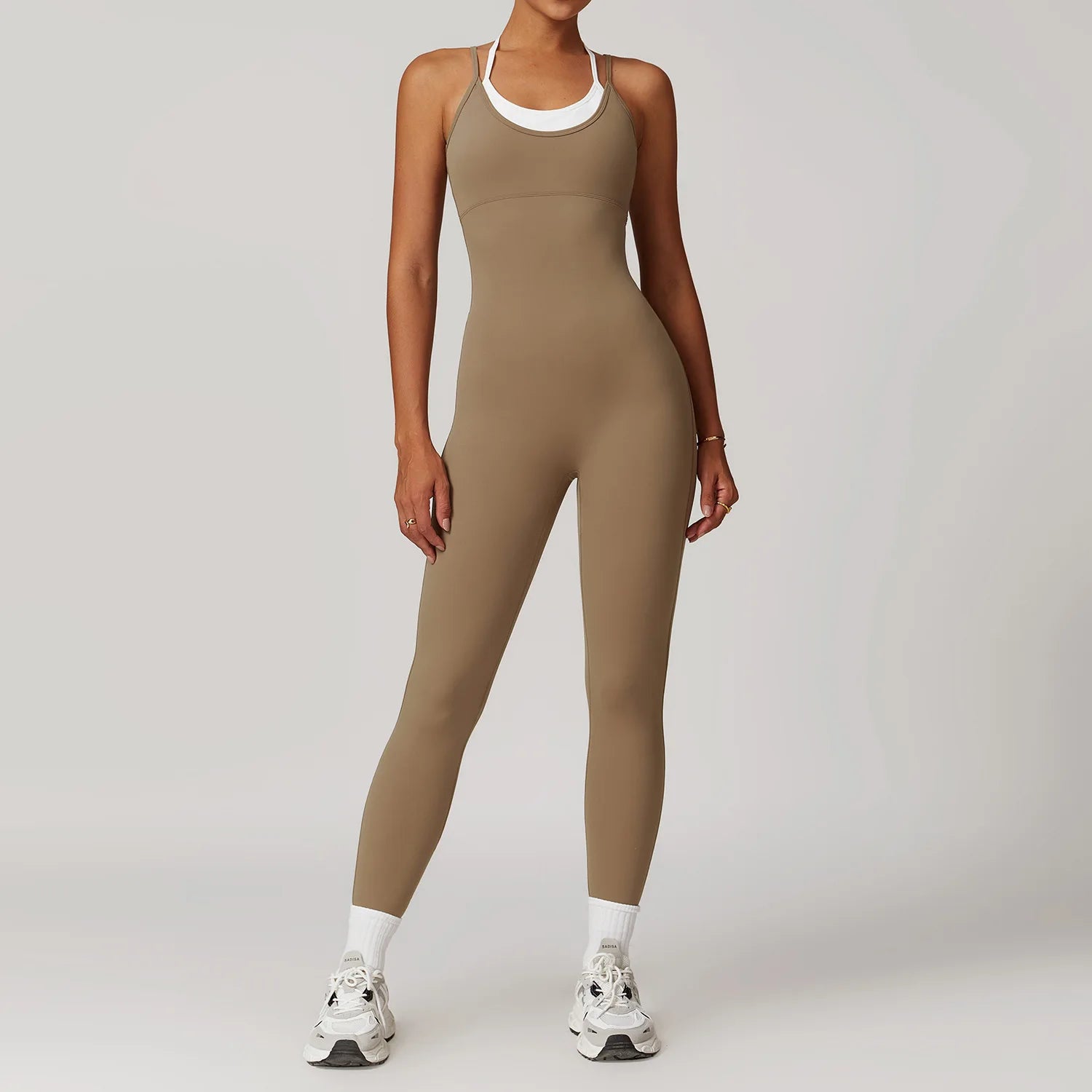 Color Blocked Jumpsuit Gym Set Women Yoga Suit Back Cross Sportswear Women Sports Jumpsuit Fitness Rompers Workout Bodysuits