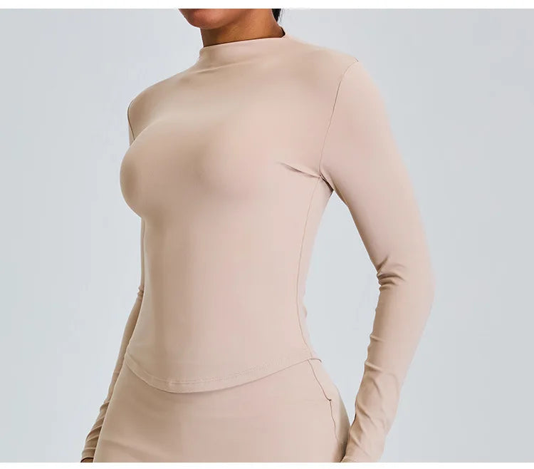 Yoga Shirts Women's Long Sleeve Top Running T-Shirt Push Up Workout Fitness Gym Sports Top Training Crop Top Solidcolor Clothes