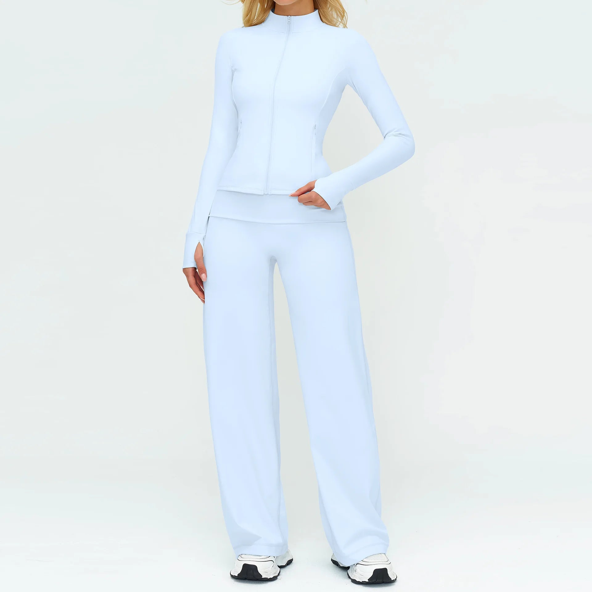 2/3PCS Women Tracksuit Yoga Set Sportswear Workout Clothes Athletic Wear Gym Outfit Fitness Bra Crop Top Long Sleeve Sports Suit