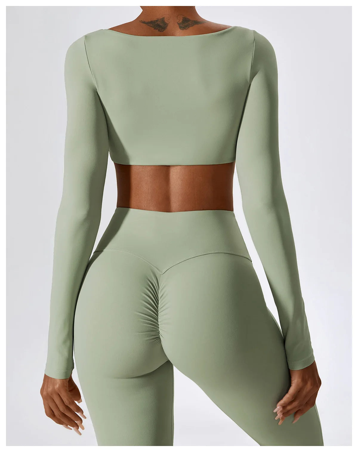 Women Yoga T-shirts Crop Tops Solid Sports Top Long Sleeve Running Shirts Sexy Exposed Navel Quick Dry Fitness Gym Sport Wear