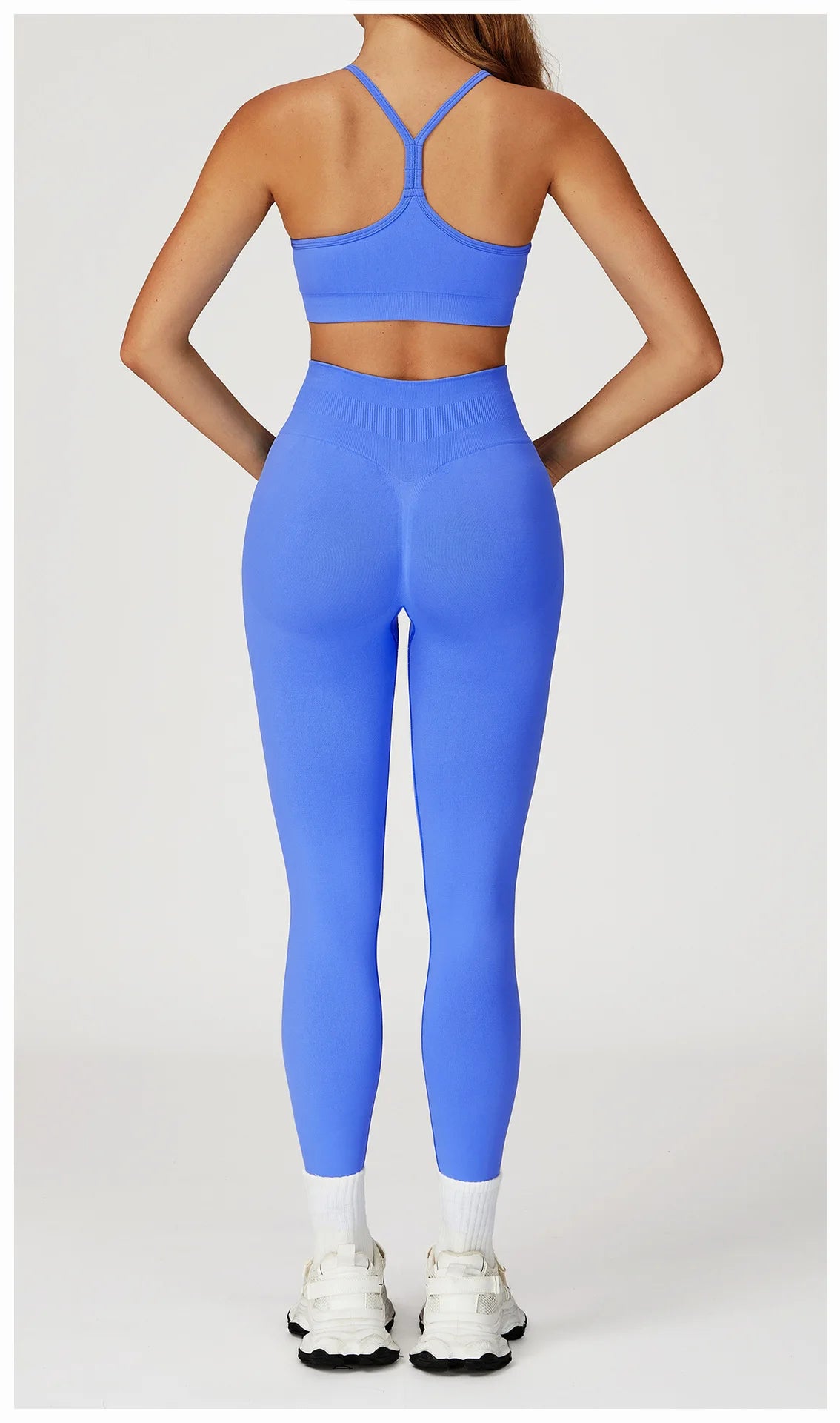 2PCS Seamless Yoga Set Gym Clothes Athletic Wear Women Fitness Set Tracksuits Sports Long Sleeved Gym Suit Leggings Sportswear