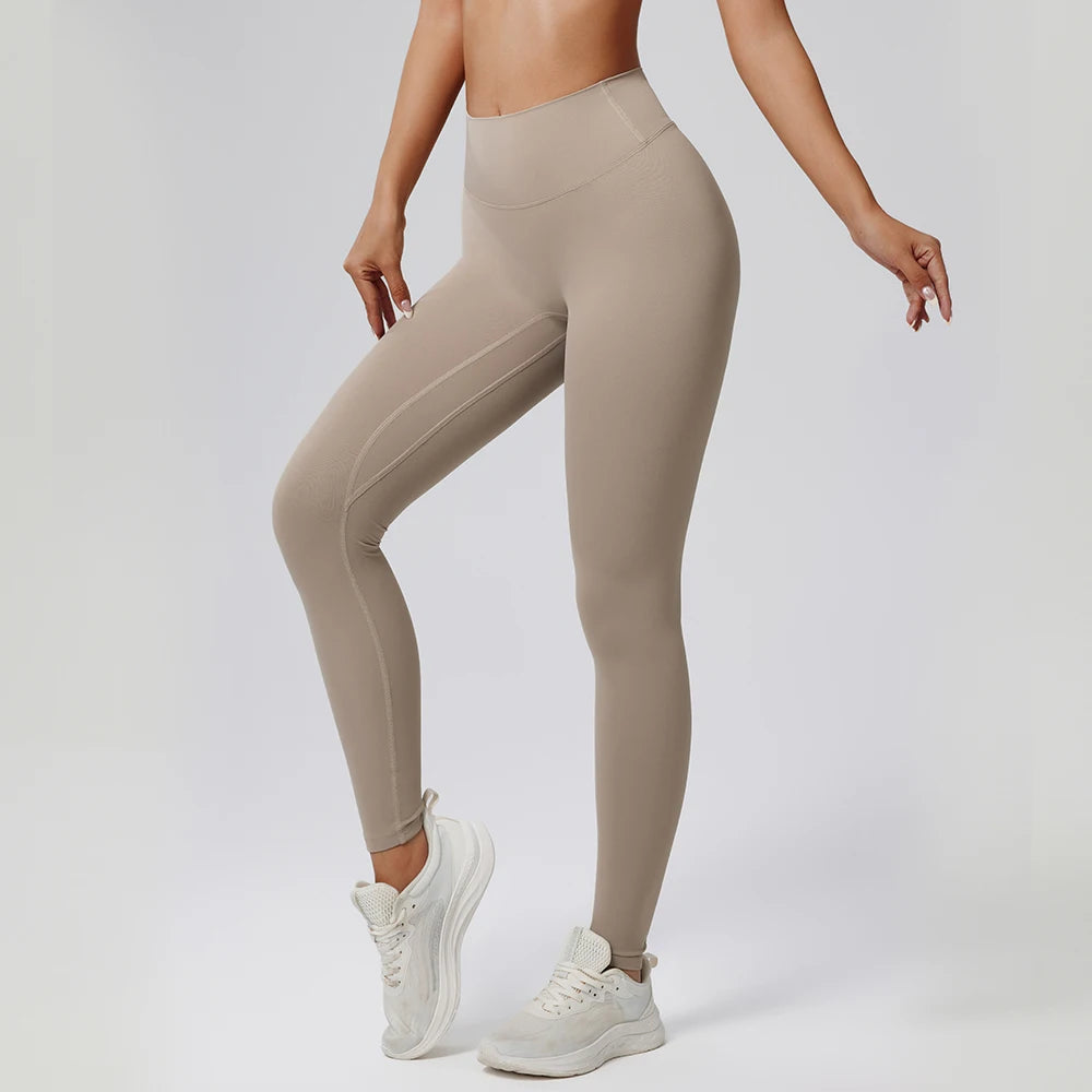 High Waist Solid Leggings Women Slim Tights Fitness Elastic Yoga Leggings Push Up Butt Knit Fashion Gym Push Up Workout Pants