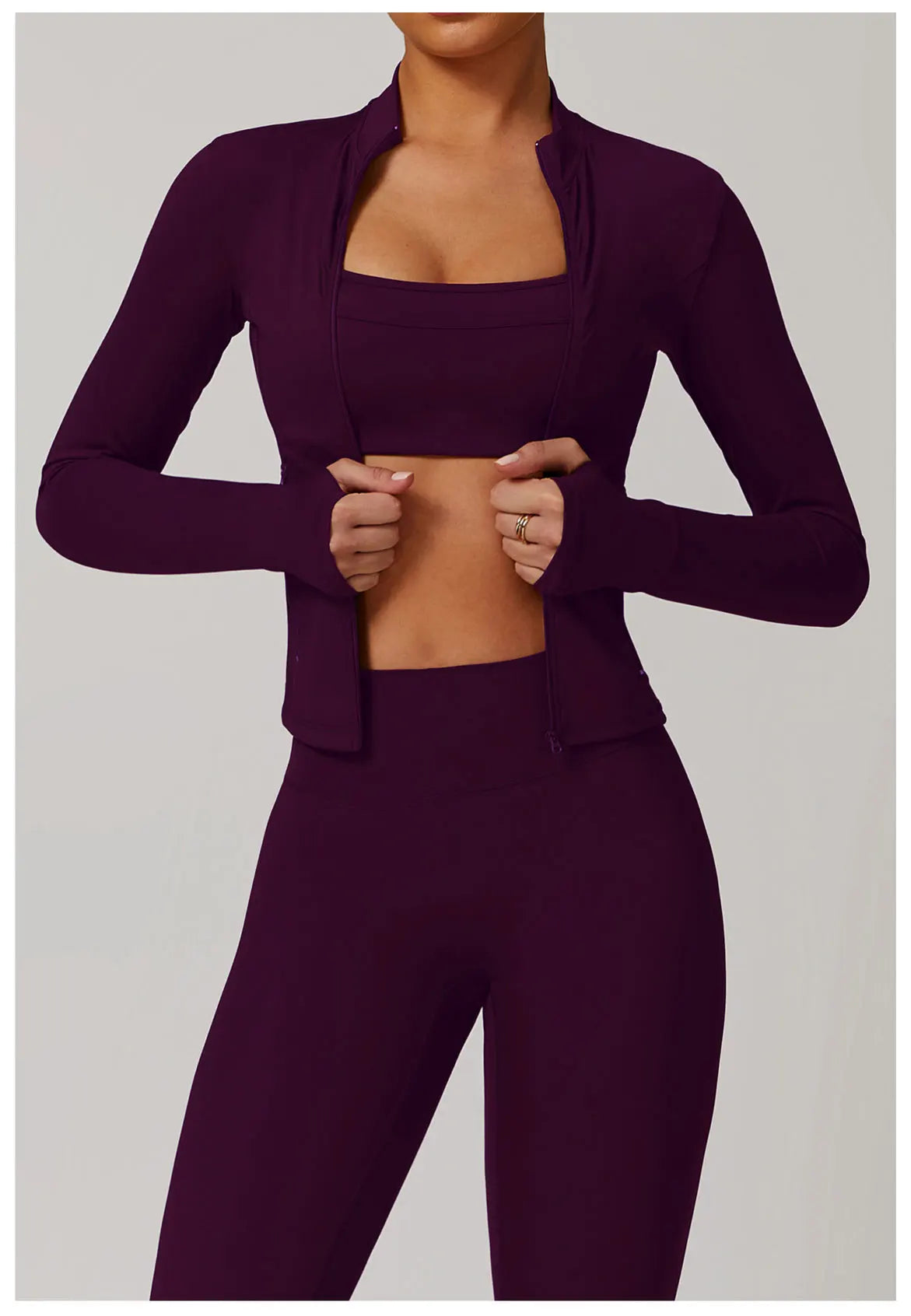 Women Outdoor Running Fitness Wear T-shirt Long Sleeved Thumb Holes Top Zipper Yoga Long Sleeved Yoga Shirt Gym Push Up Workout