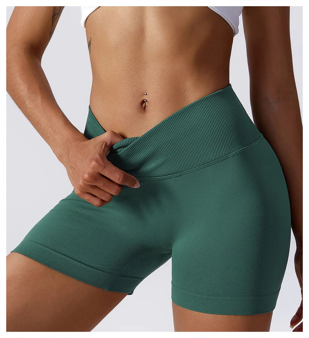 Summer Seamless Yoga Shorts High Waist Elasticity Sports Leggings Women Breathable Cycling Shorts Buttock Lift Gym Shorts Women