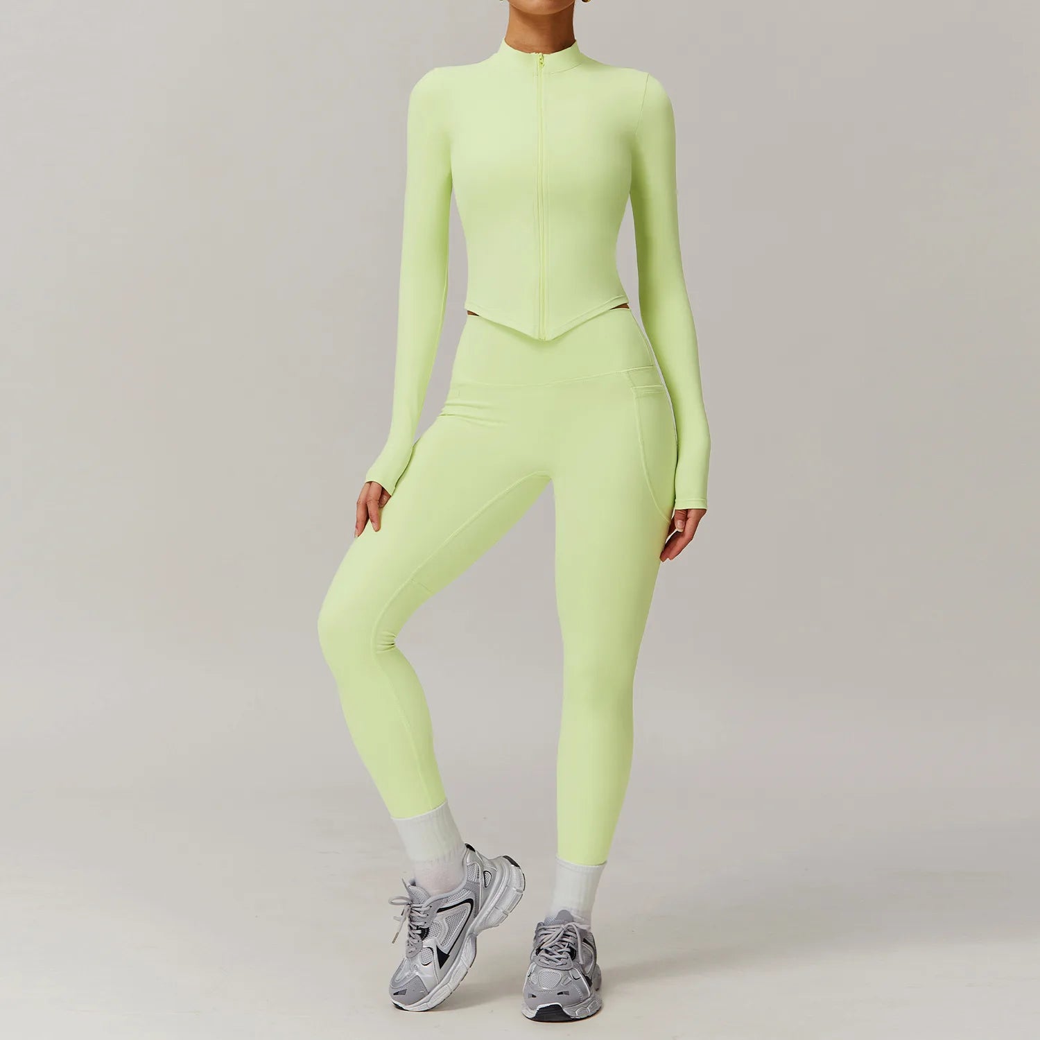 2PCS Yoga Suit Gym Set Women Sports Set Women Long Sleeve Running Workout Sportswear Female Tracksuit Sports Shirt Yoga Clothing